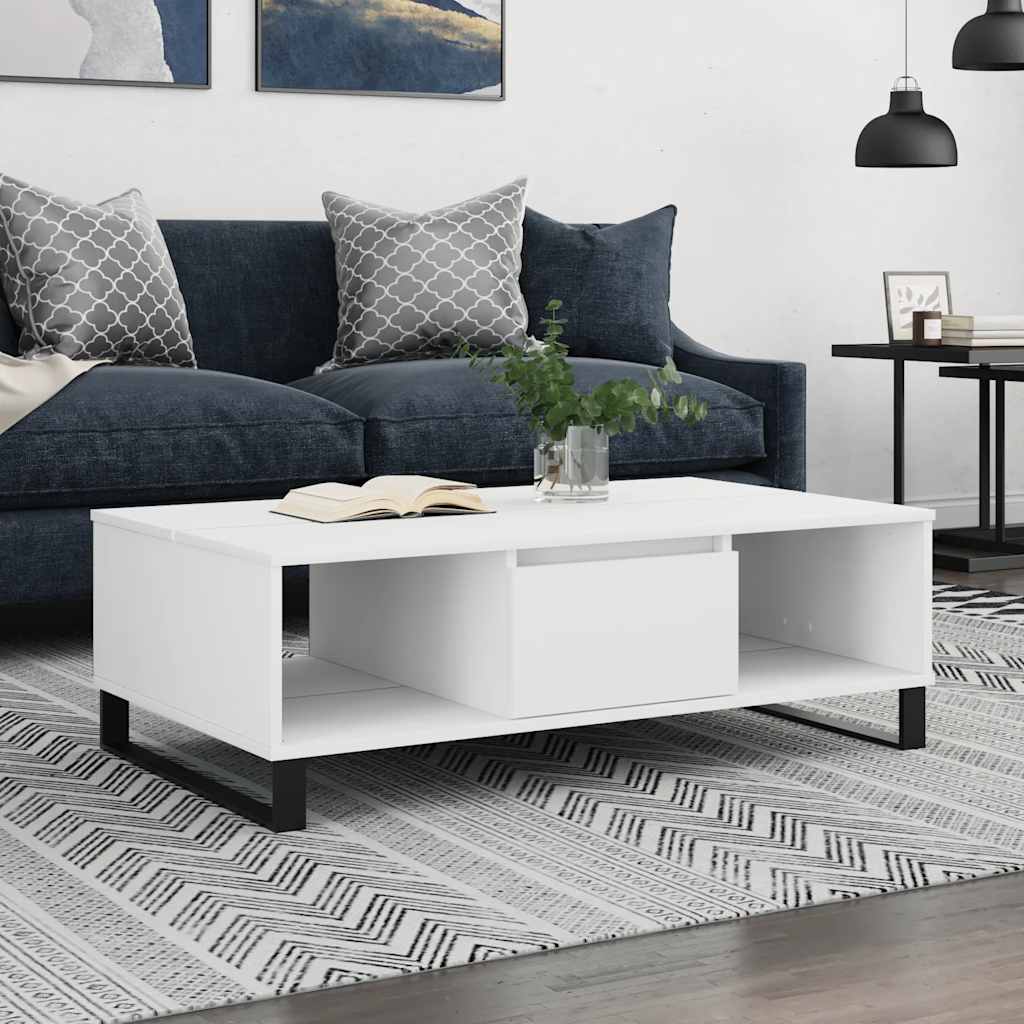 Coffee Table White 104x60x35 cm Engineered Wood