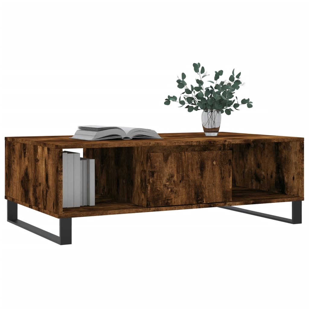 vidaXL Coffee Table Smoked Oak 104x60x35 cm Engineered Wood