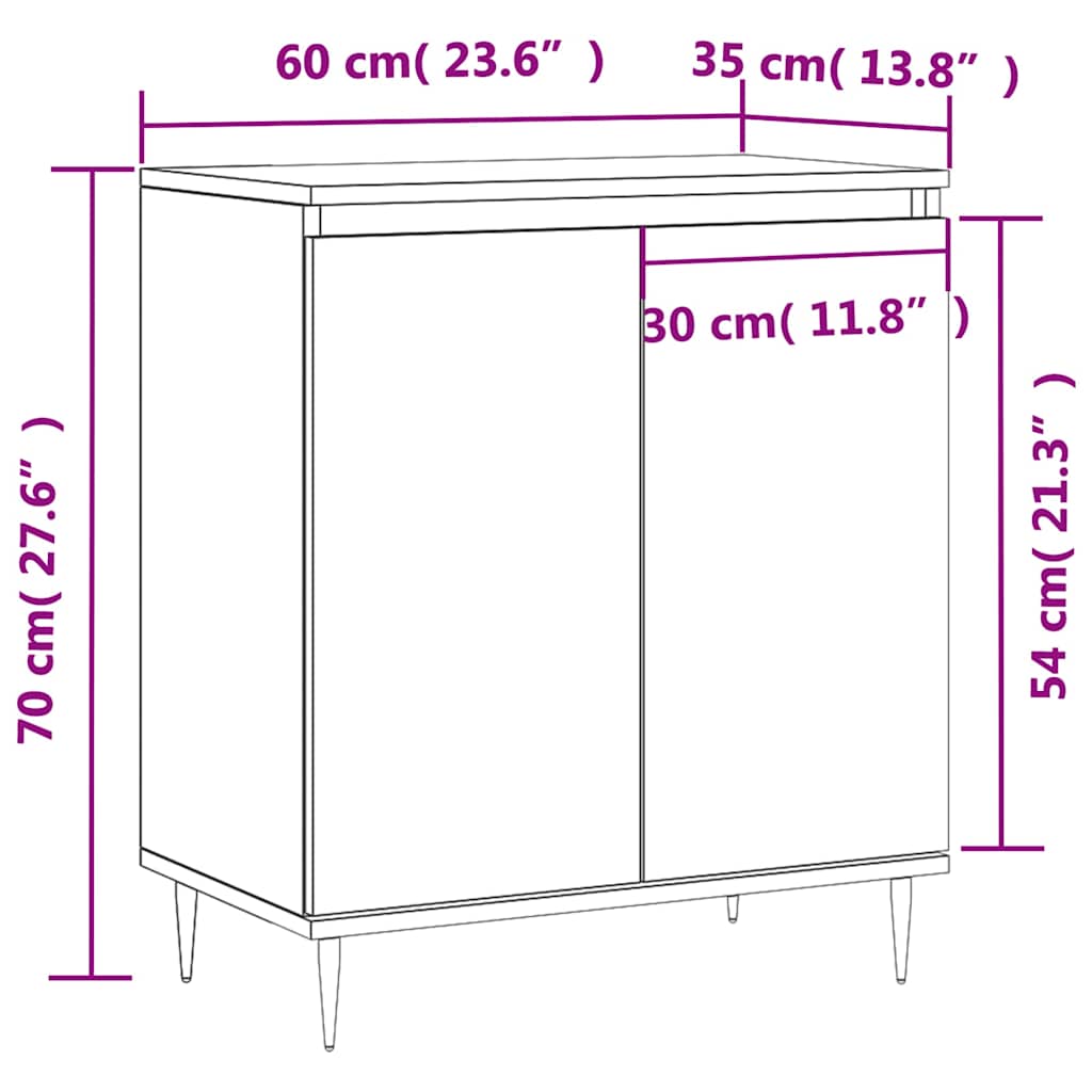 Sideboard Concrete Grey 60x35x70 cm Engineered Wood