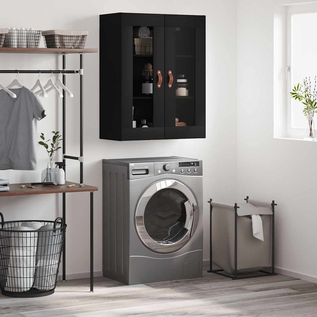 Wall Mounted Cabinet Black 69.5x34x90 cm
