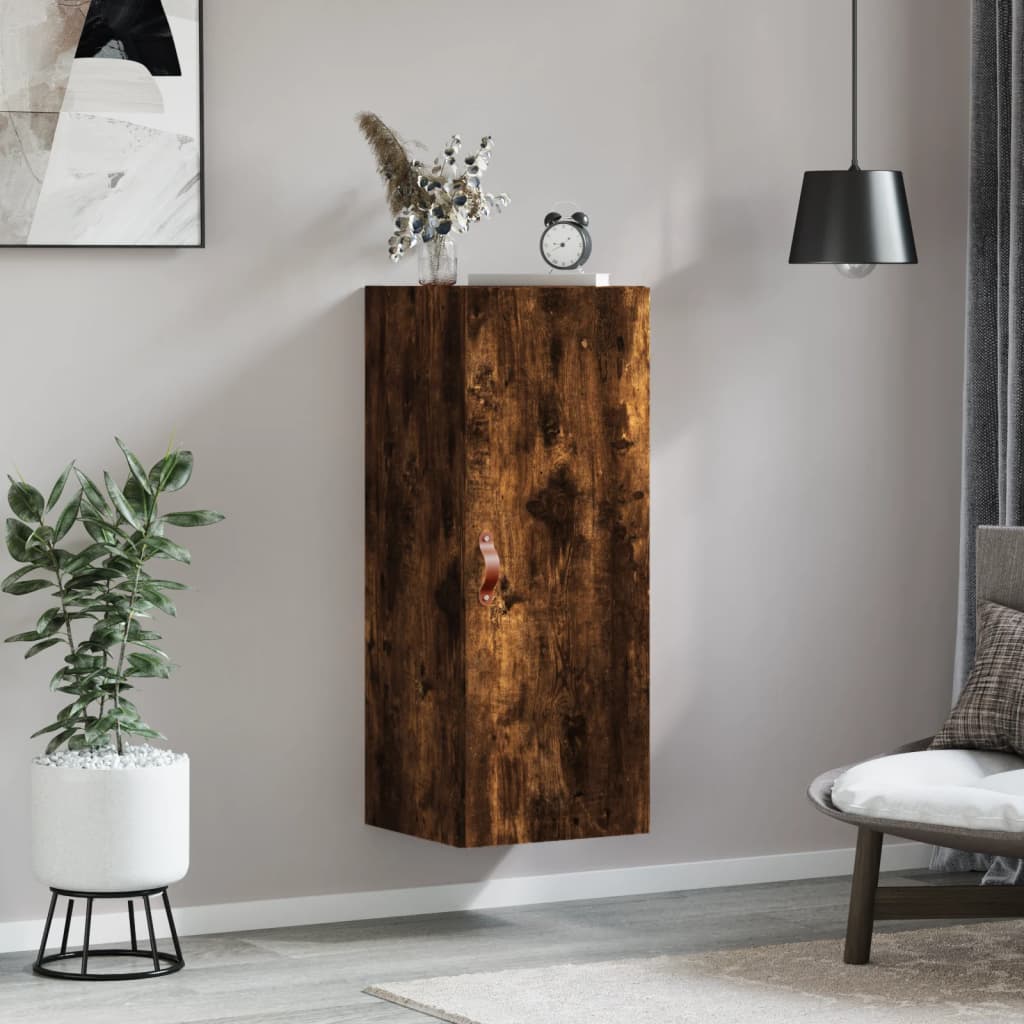 vidaXL Wall Mounted Cabinet Smoked Oak 34.5x34x90 cm