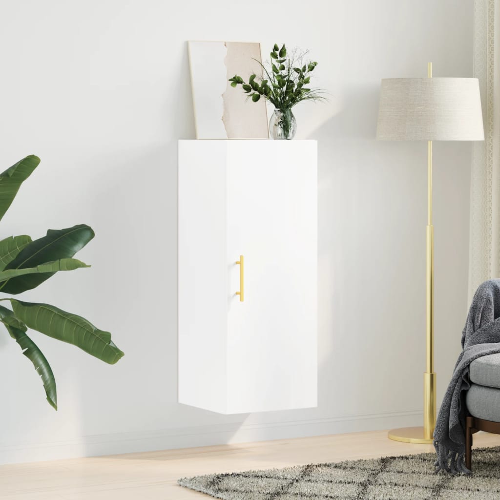 Wall Mounted Cabinet White 34,5x34x90 cm