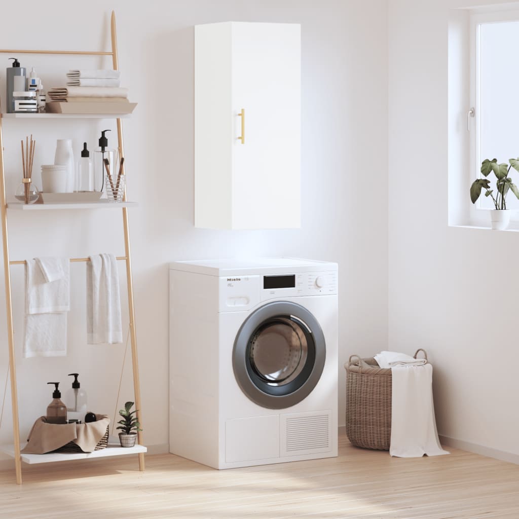Wall Mounted Cabinet White 34,5x34x90 cm