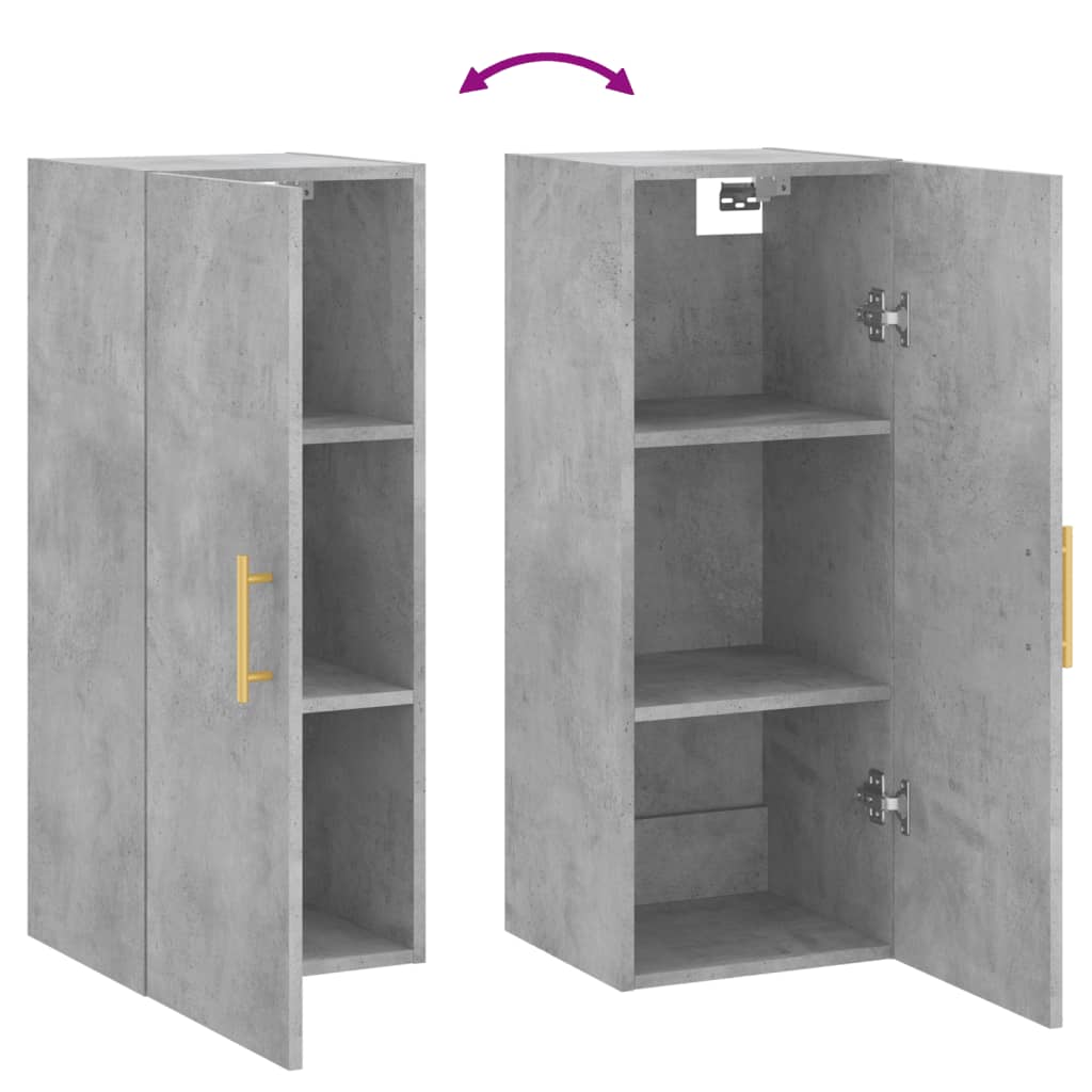Wall Mounted Cabinet Concrete Grey 34,5x34x90 cm