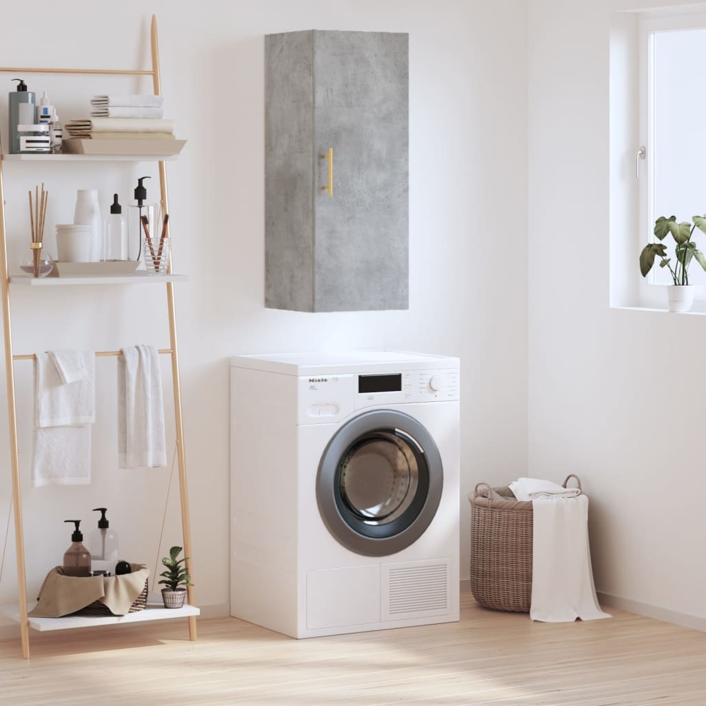 Wall Mounted Cabinet Concrete Grey 34,5x34x90 cm