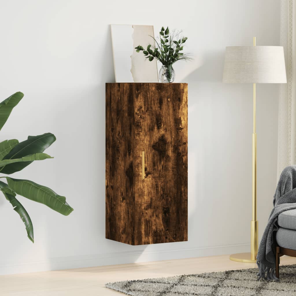 Wall Mounted Cabinet Smoked Oak 34,5x34x90 cm