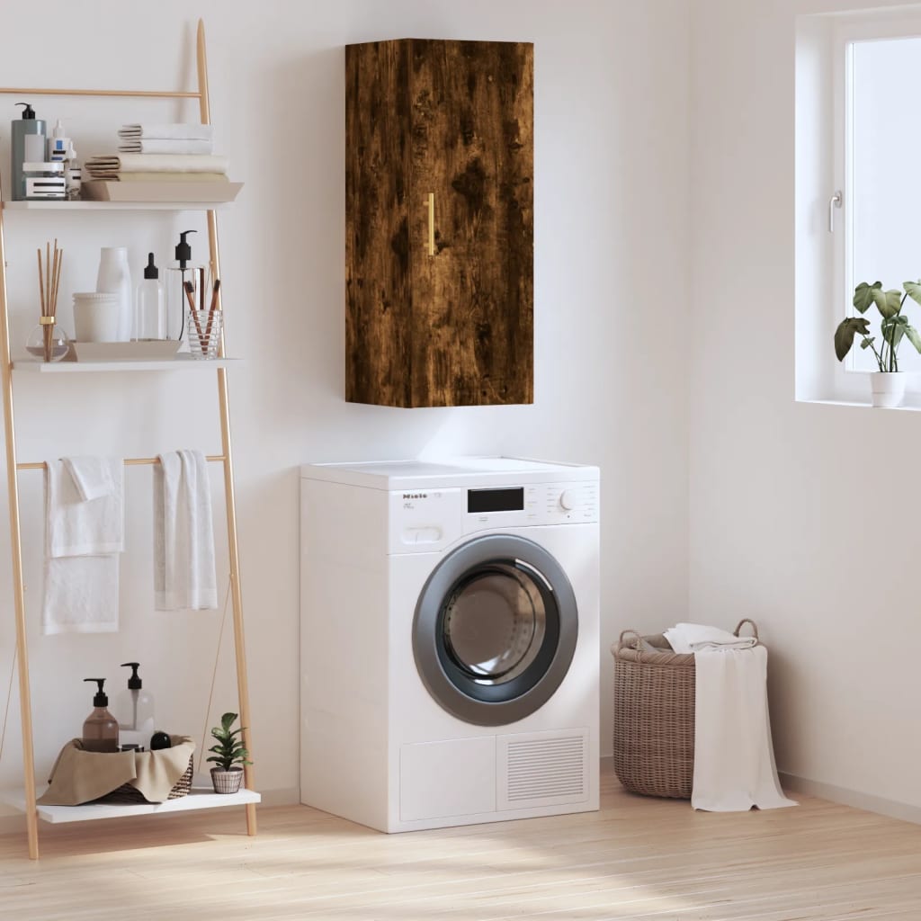 Wall Mounted Cabinet Smoked Oak 34,5x34x90 cm