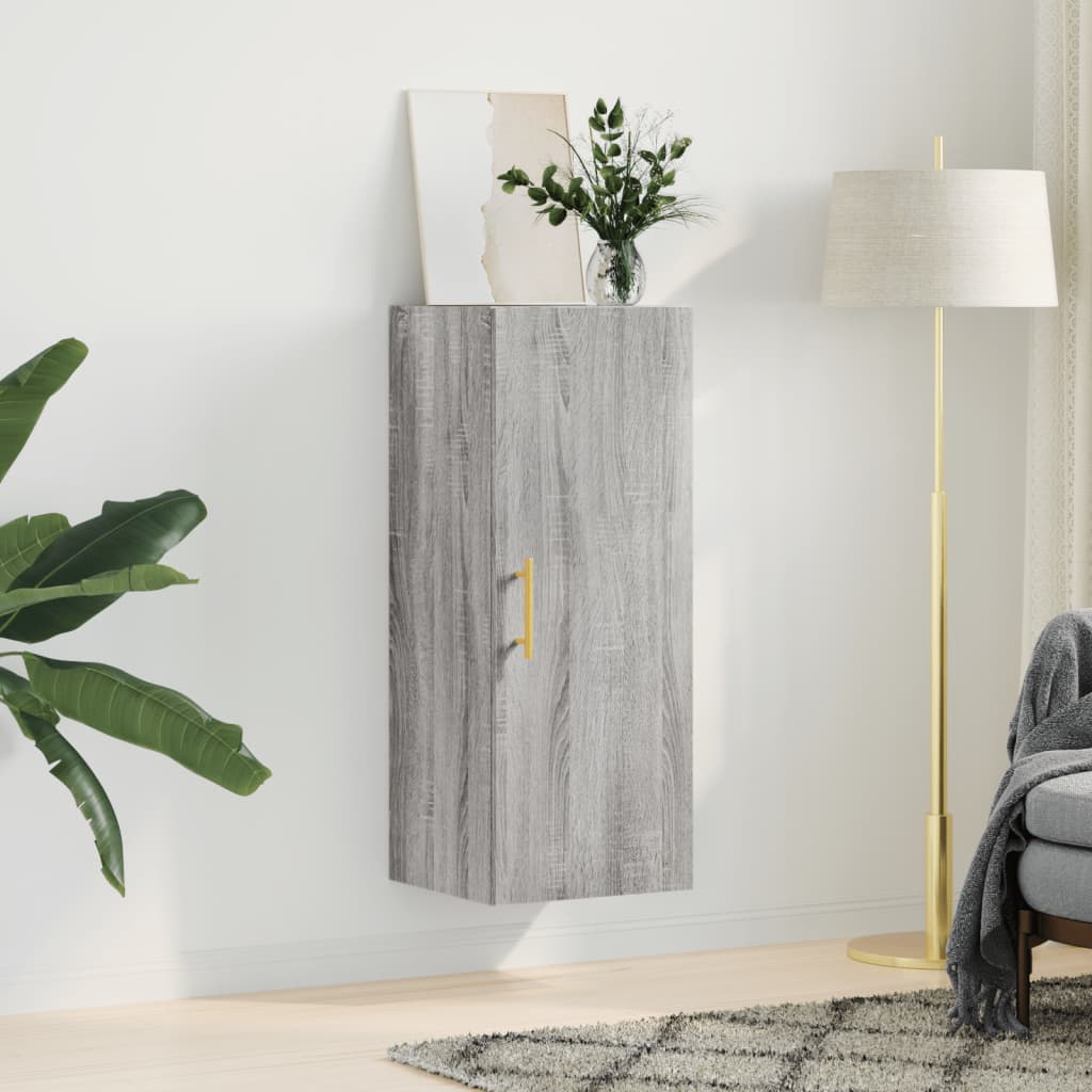 Wall Mounted Cabinet Grey Sonoma 34,5x34x90 cm