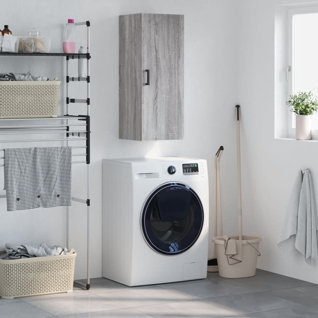 Wall Mounted Cabinet Grey Sonoma 34,5x34x90 cm