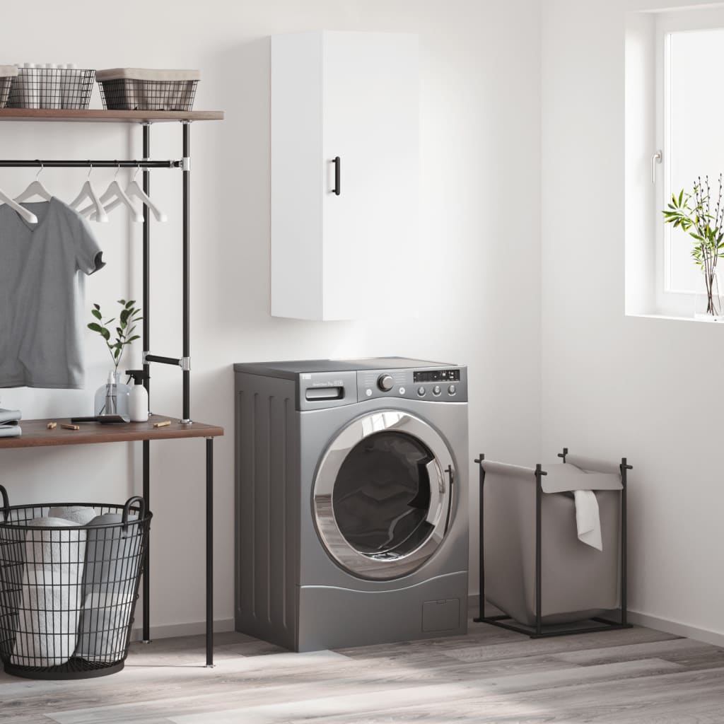 Wall Mounted Cabinet White 34,5x34x90 cm