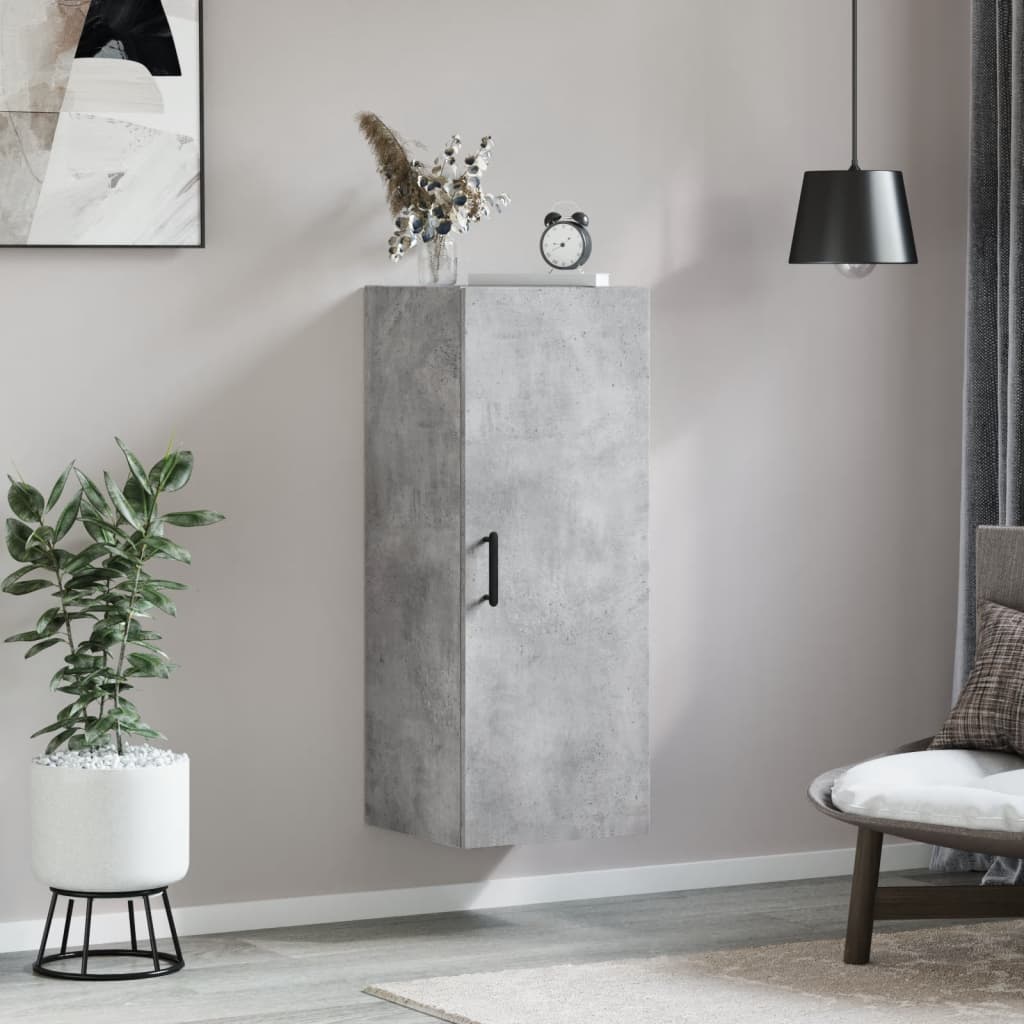 Wall Mounted Cabinet Concrete Grey 34,5x34x90 cm
