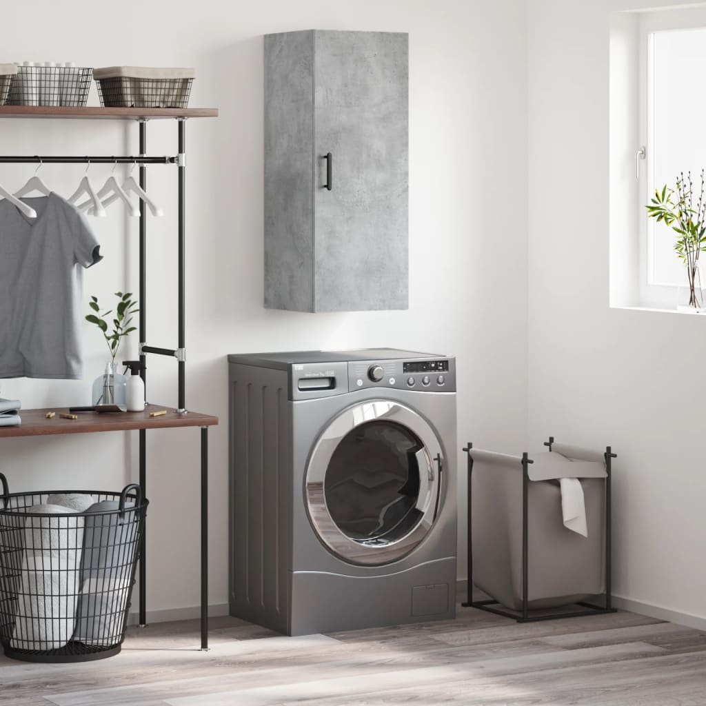 Wall Mounted Cabinet Concrete Grey 34,5x34x90 cm