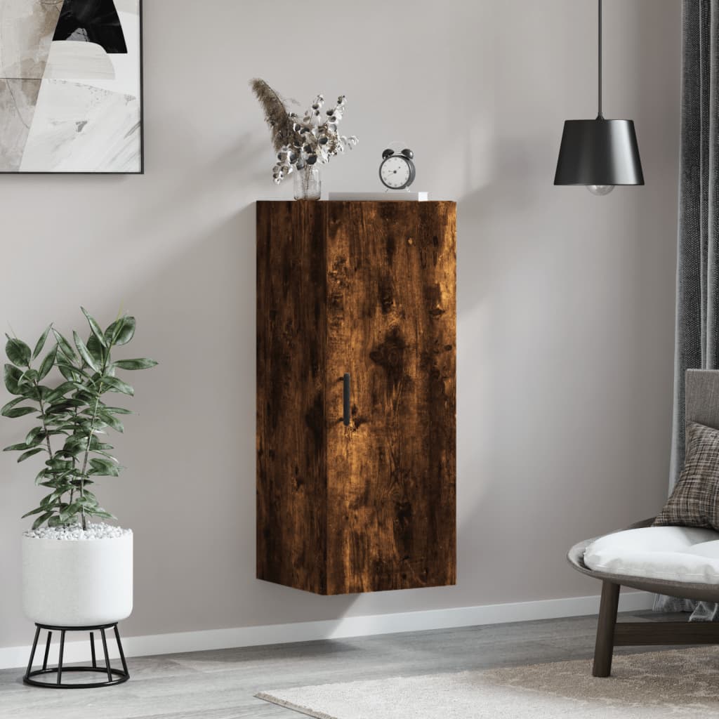 Wall Mounted Cabinet Smoked Oak 34,5x34x90 cm