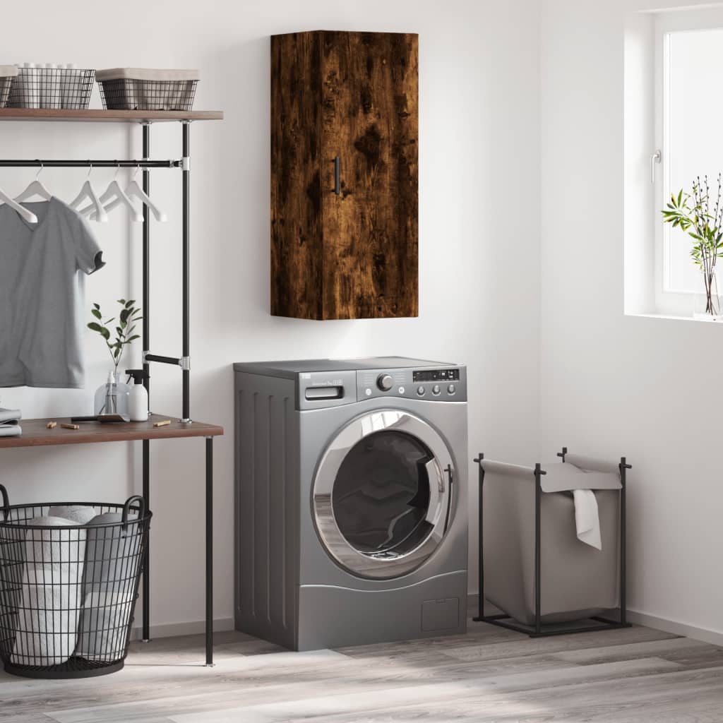 Wall Mounted Cabinet Smoked Oak 34,5x34x90 cm