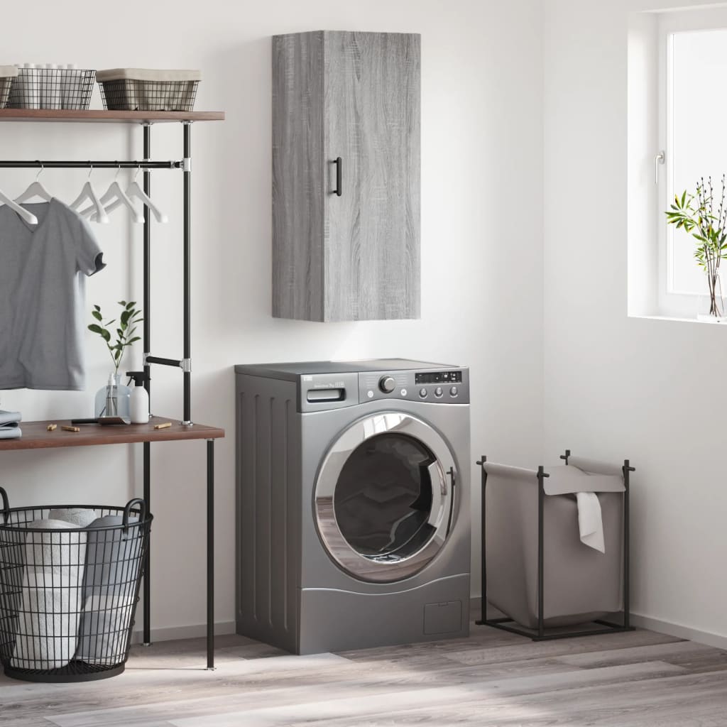 Wall Mounted Cabinet Grey Sonoma 34,5x34x90 cm