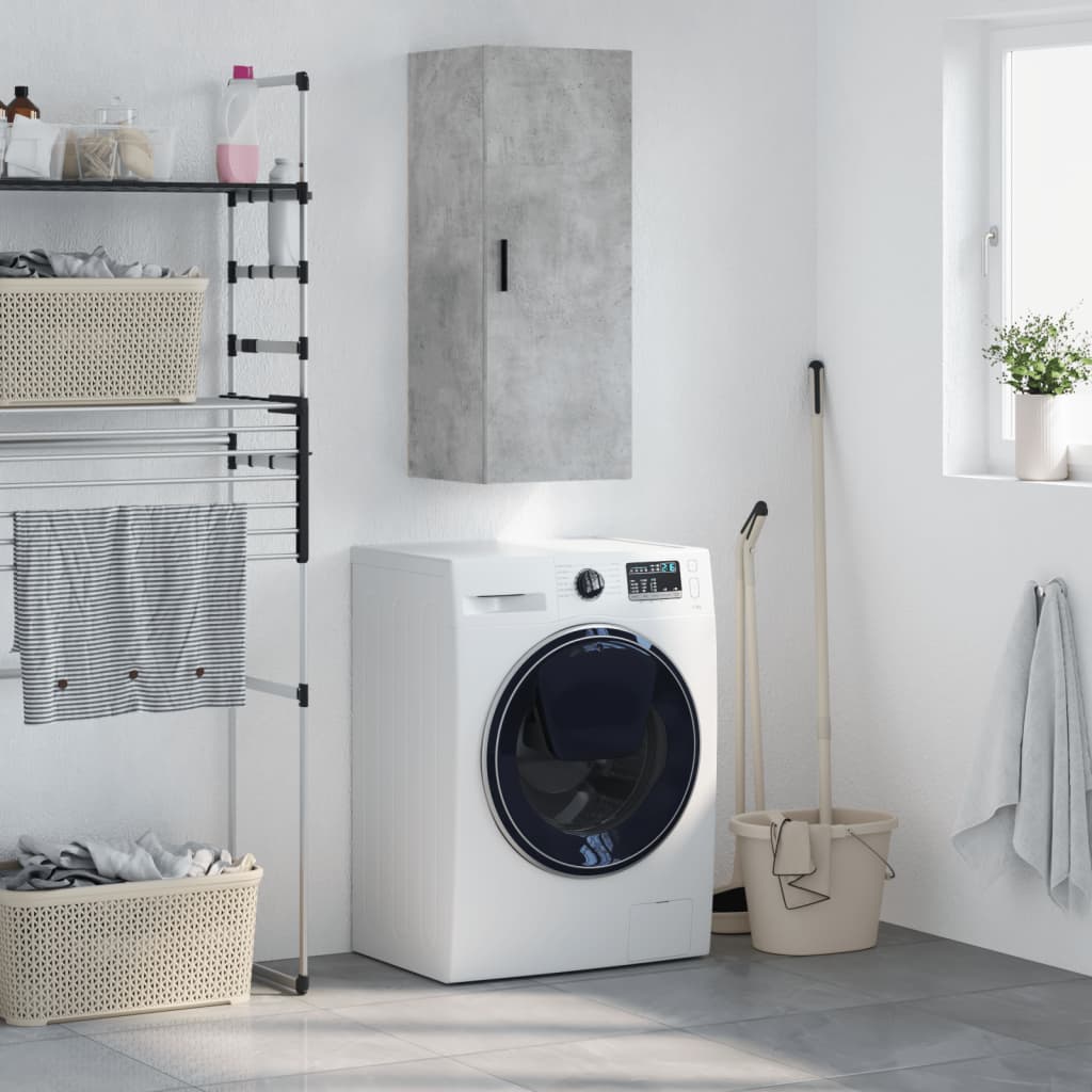 Wall Mounted Cabinet Concrete Grey 34,5x34x90 cm
