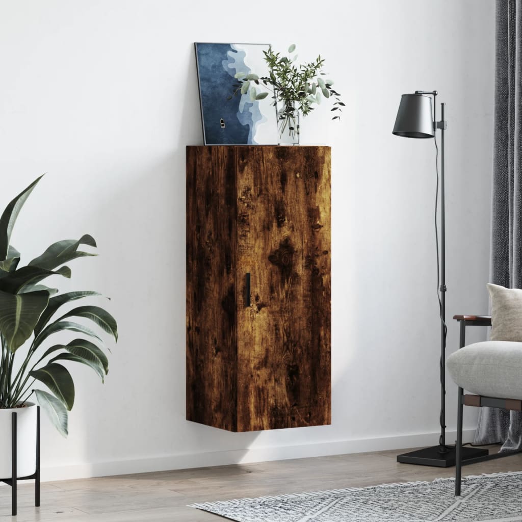 Wall Mounted Cabinet Smoked Oak 34,5x34x90 cm