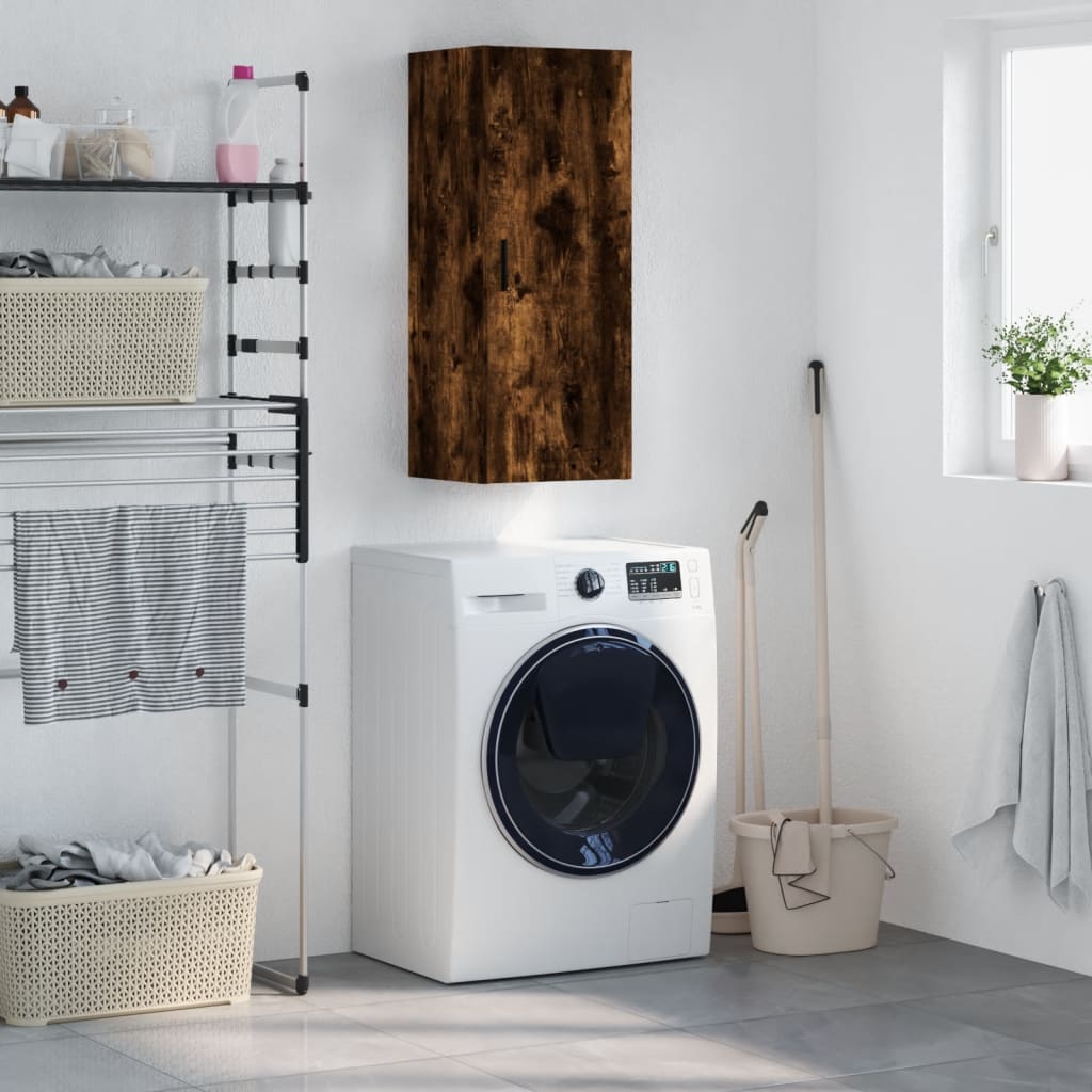Wall Mounted Cabinet Smoked Oak 34,5x34x90 cm