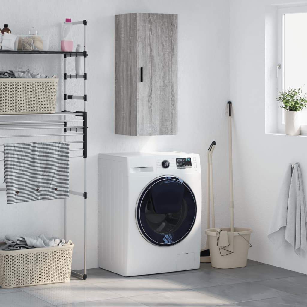 Wall Mounted Cabinet Grey Sonoma 34,5x34x90 cm