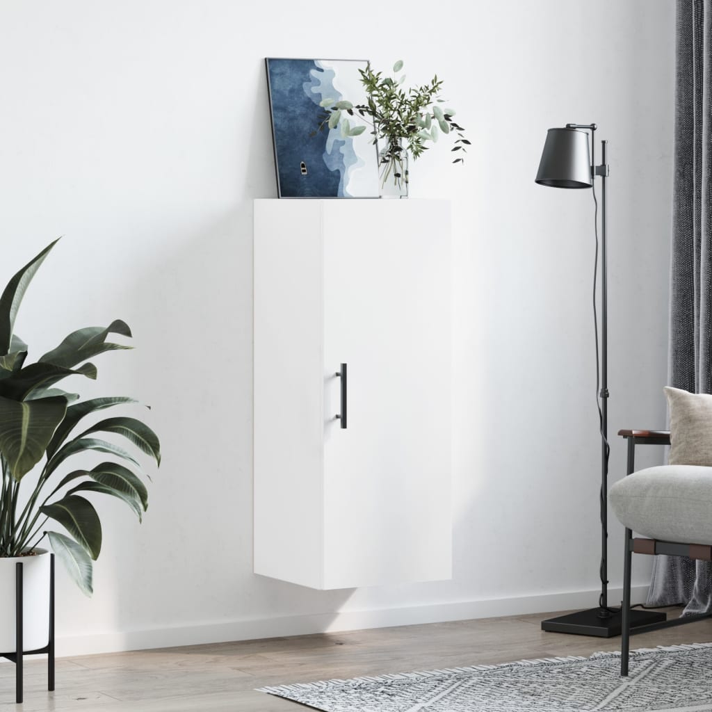 Wall Mounted Cabinet White 34,5x34x90 cm