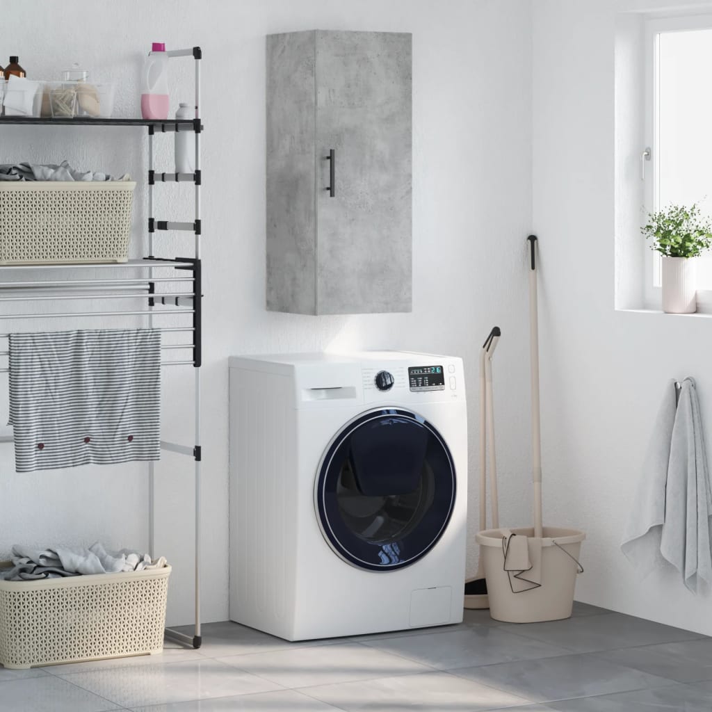 Wall Mounted Cabinet Concrete Grey 34,5x34x90 cm