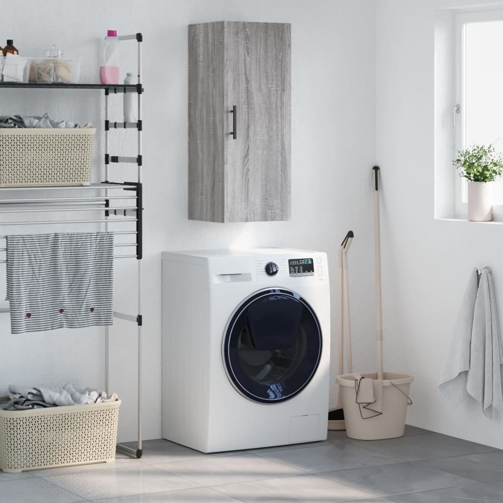 Wall Mounted Cabinet Grey Sonoma 34,5x34x90 cm