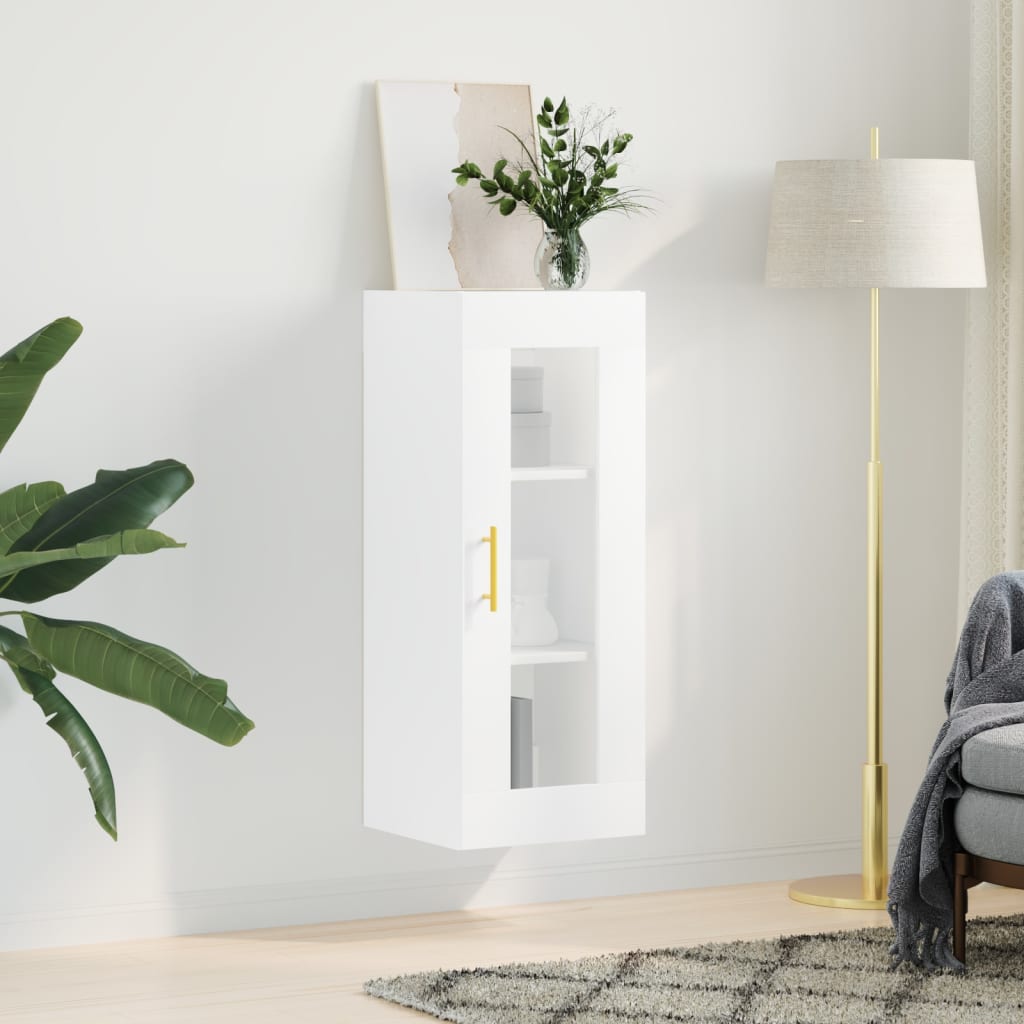 Wall Mounted Cabinet White 34,5x34x90 cm