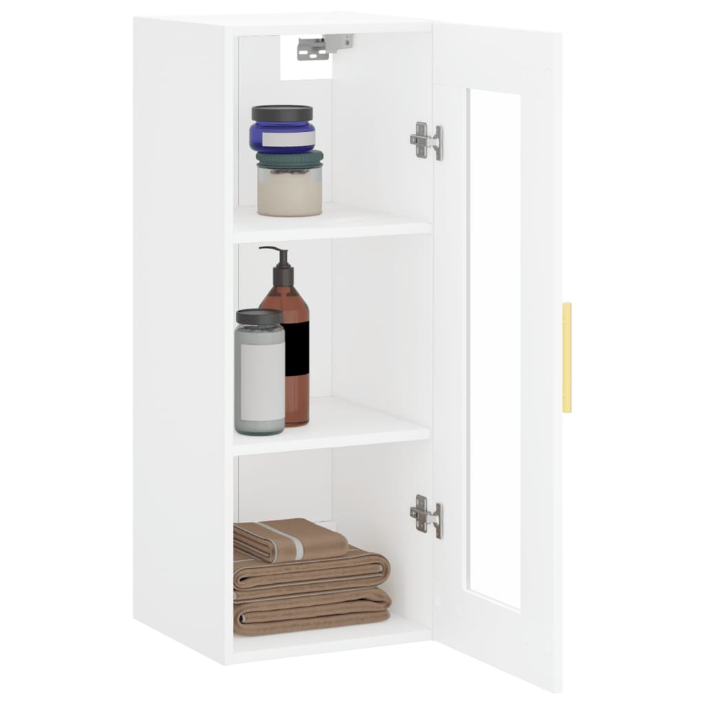 Wall Mounted Cabinet White 34,5x34x90 cm