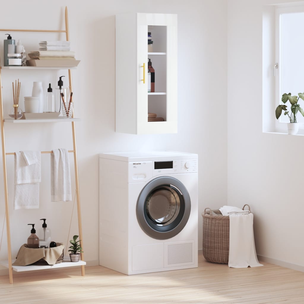 Wall Mounted Cabinet White 34,5x34x90 cm