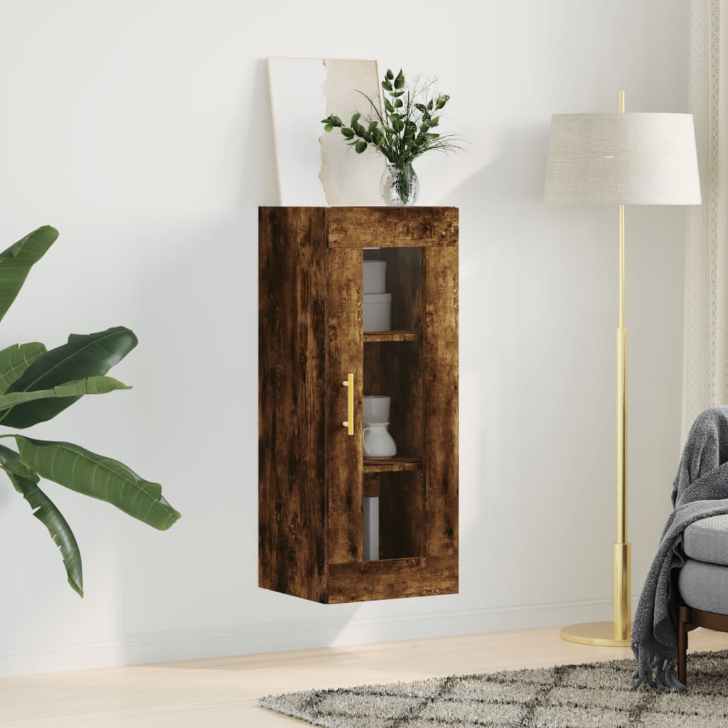 Wall Mounted Cabinet Smoked Oak 34,5x34x90 cm