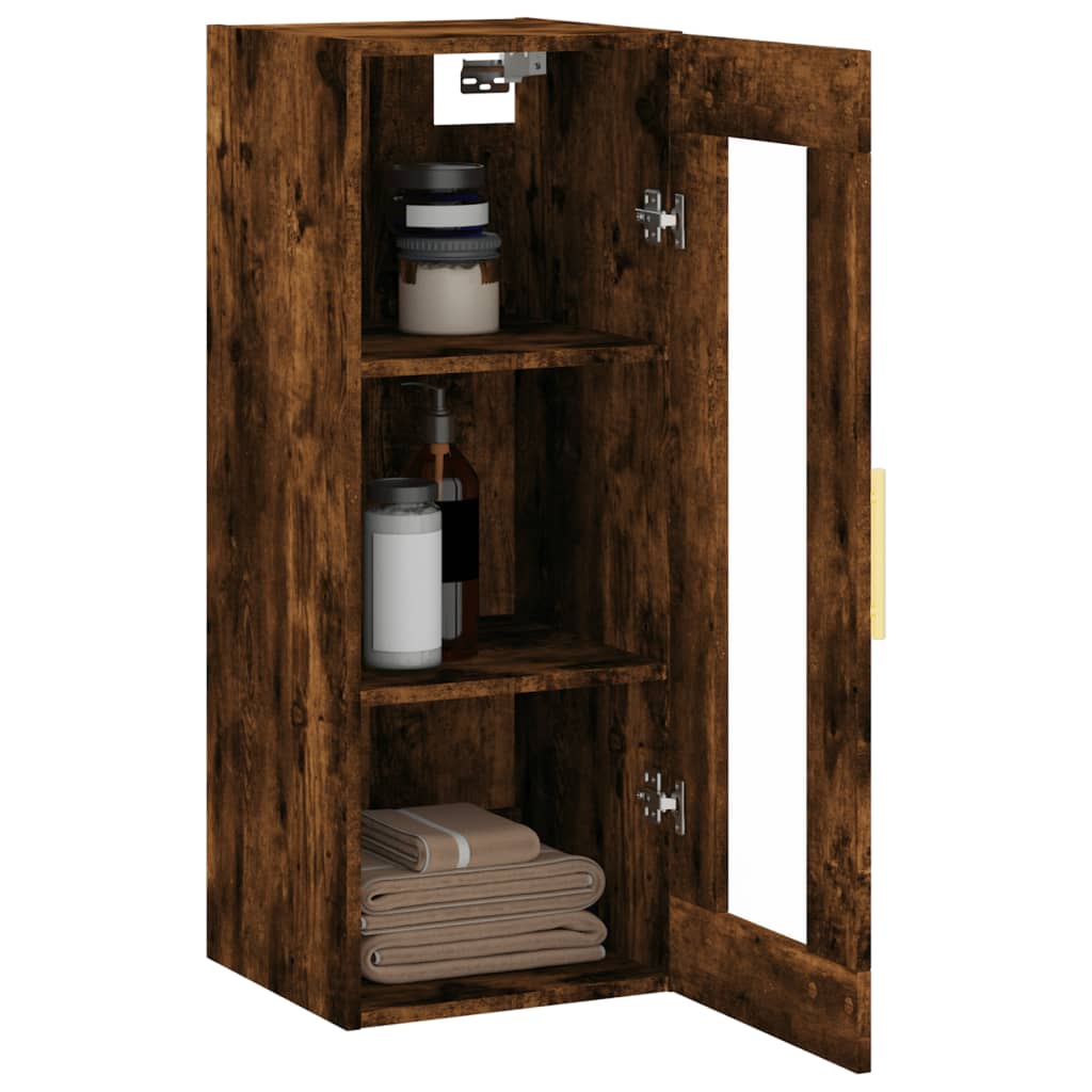 Wall Mounted Cabinet Smoked Oak 34,5x34x90 cm