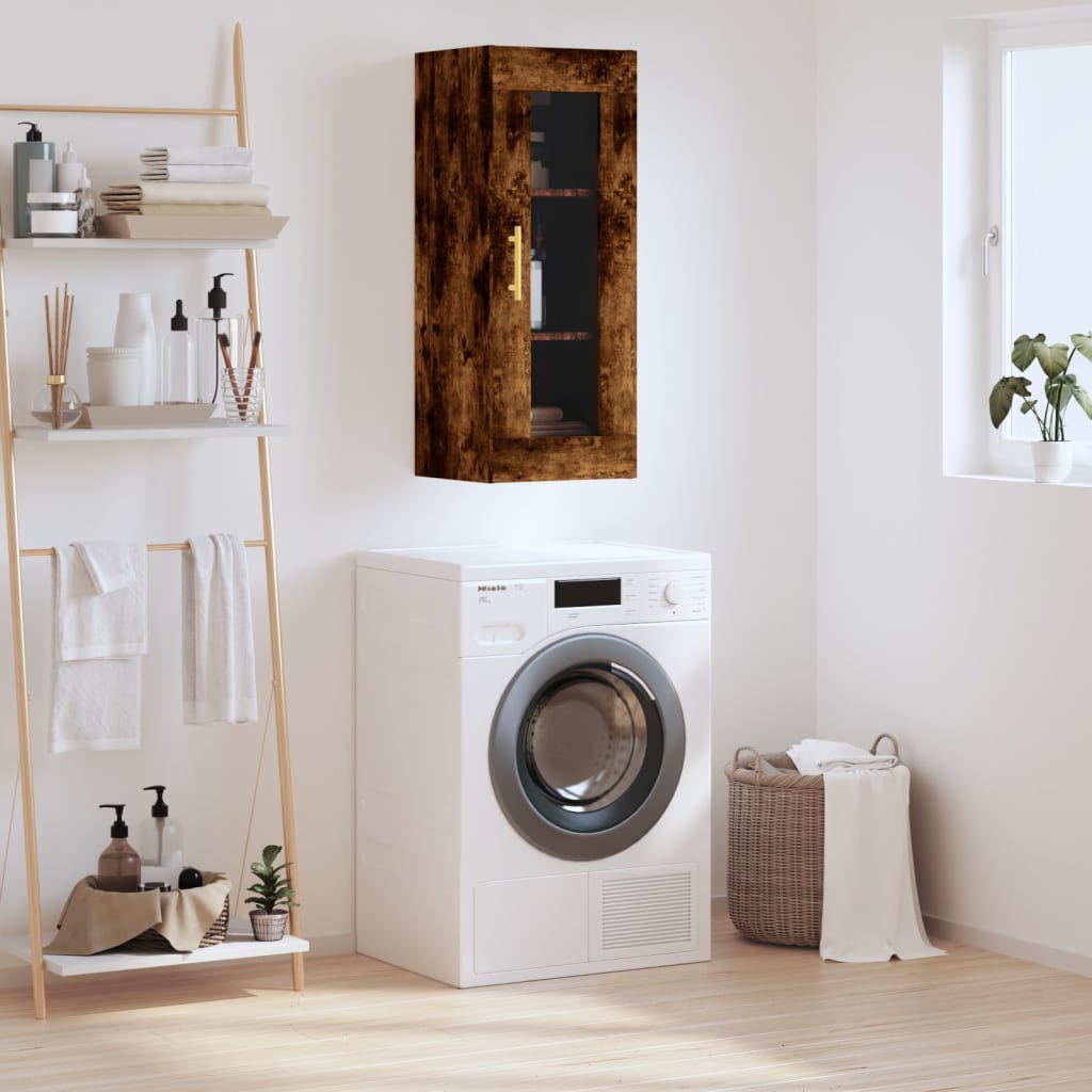 Wall Mounted Cabinet Smoked Oak 34,5x34x90 cm