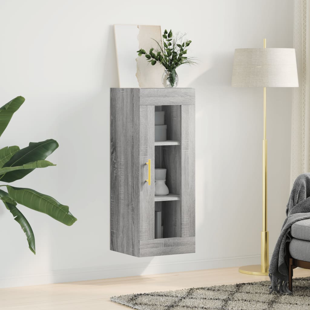 Wall Mounted Cabinet Grey Sonoma 34,5x34x90 cm