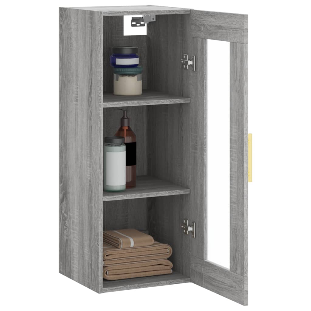 Wall Mounted Cabinet Grey Sonoma 34,5x34x90 cm