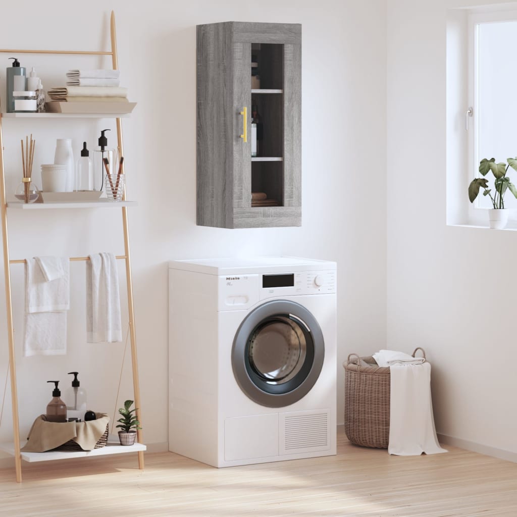 Wall Mounted Cabinet Grey Sonoma 34,5x34x90 cm