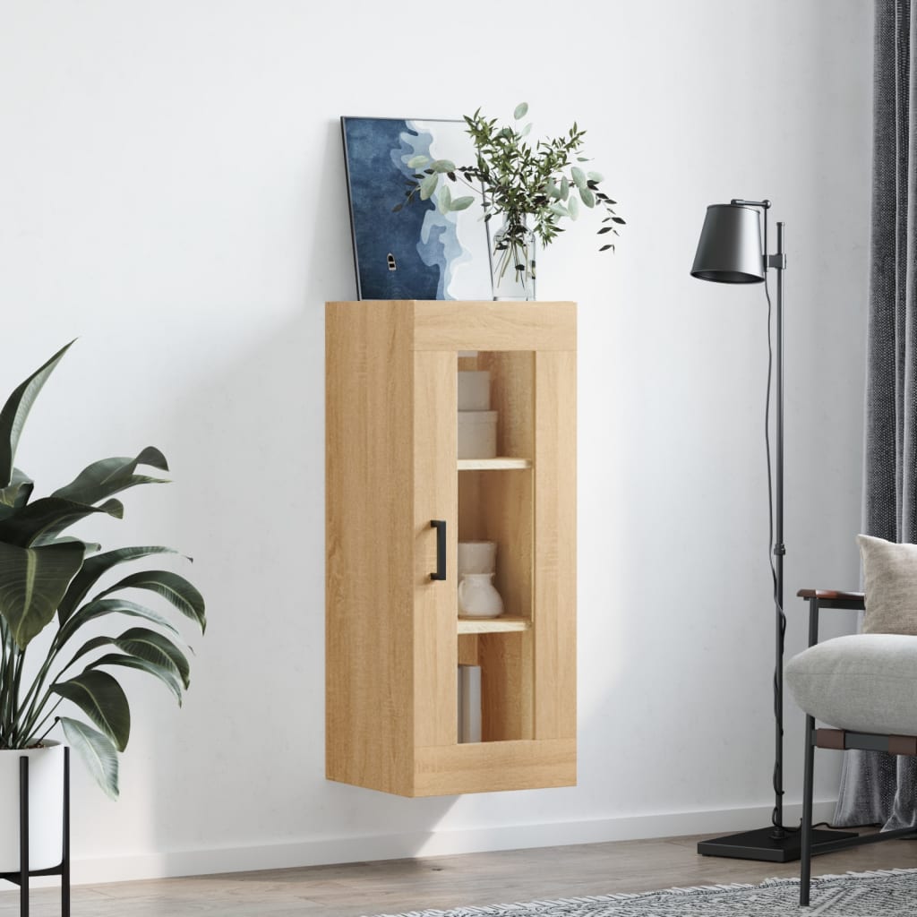 vidaXL Wall Mounted Cabinet Sonoma Oak 34.5x34x90 cm