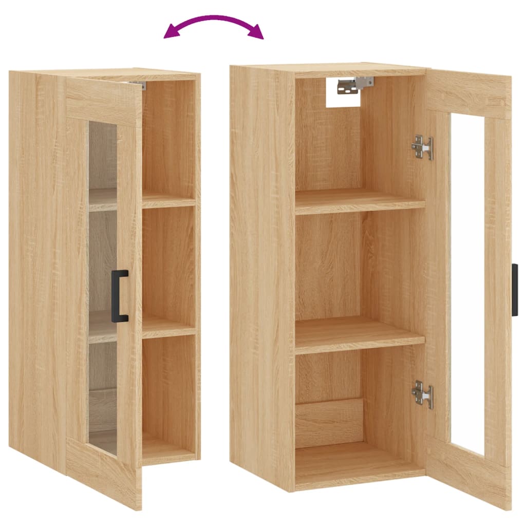 vidaXL Wall Mounted Cabinet Sonoma Oak 34.5x34x90 cm