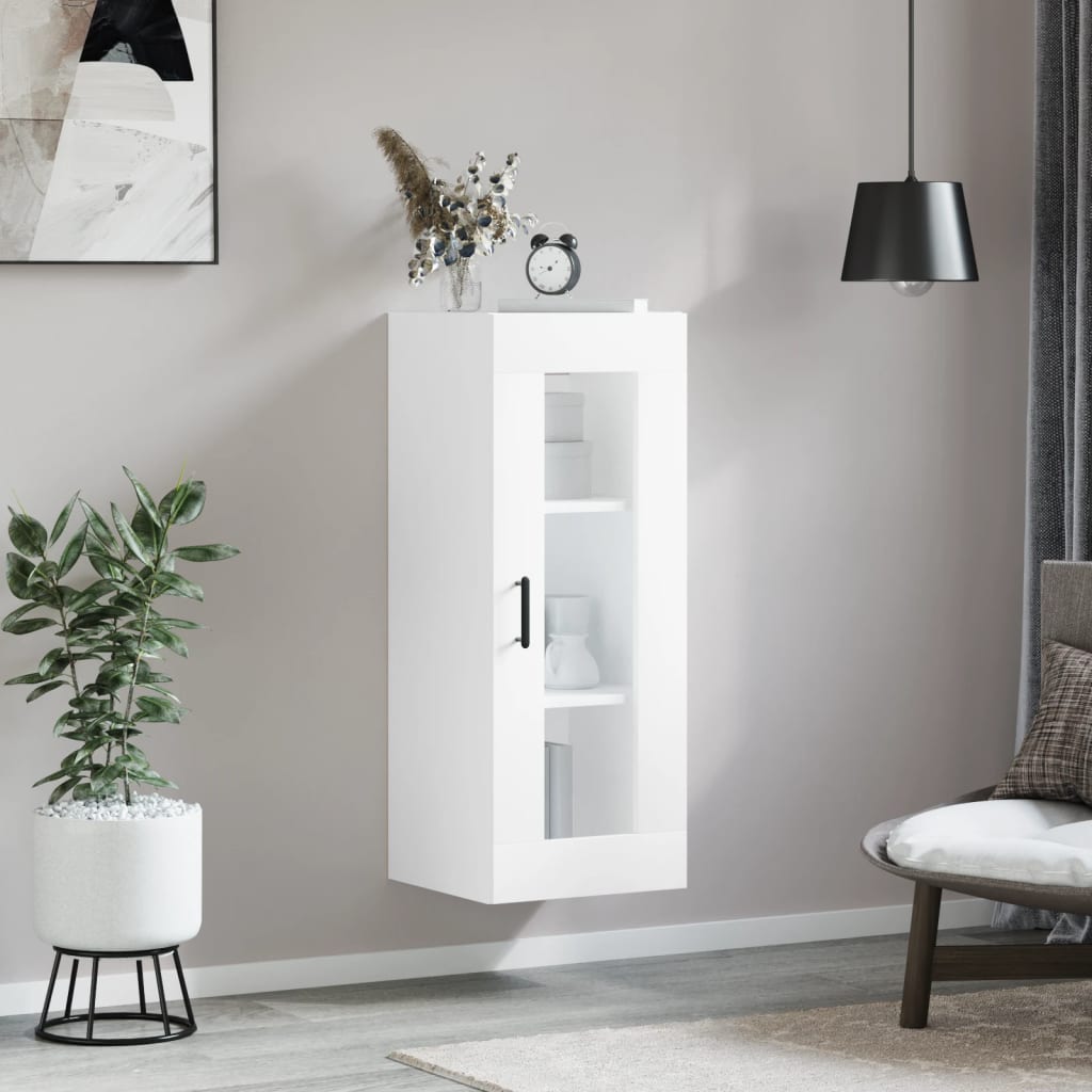 Wall Mounted Cabinet White 34,5x34x90 cm