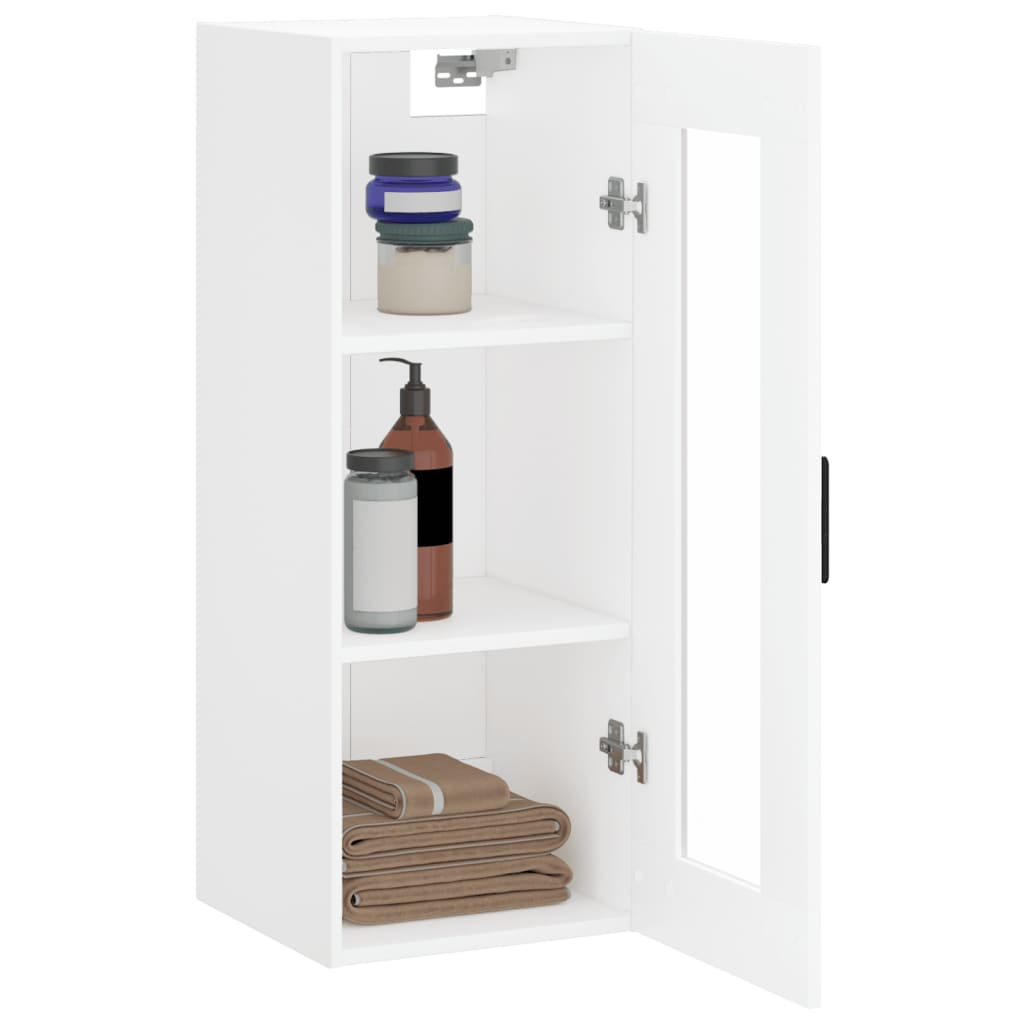 Wall Mounted Cabinet White 34,5x34x90 cm