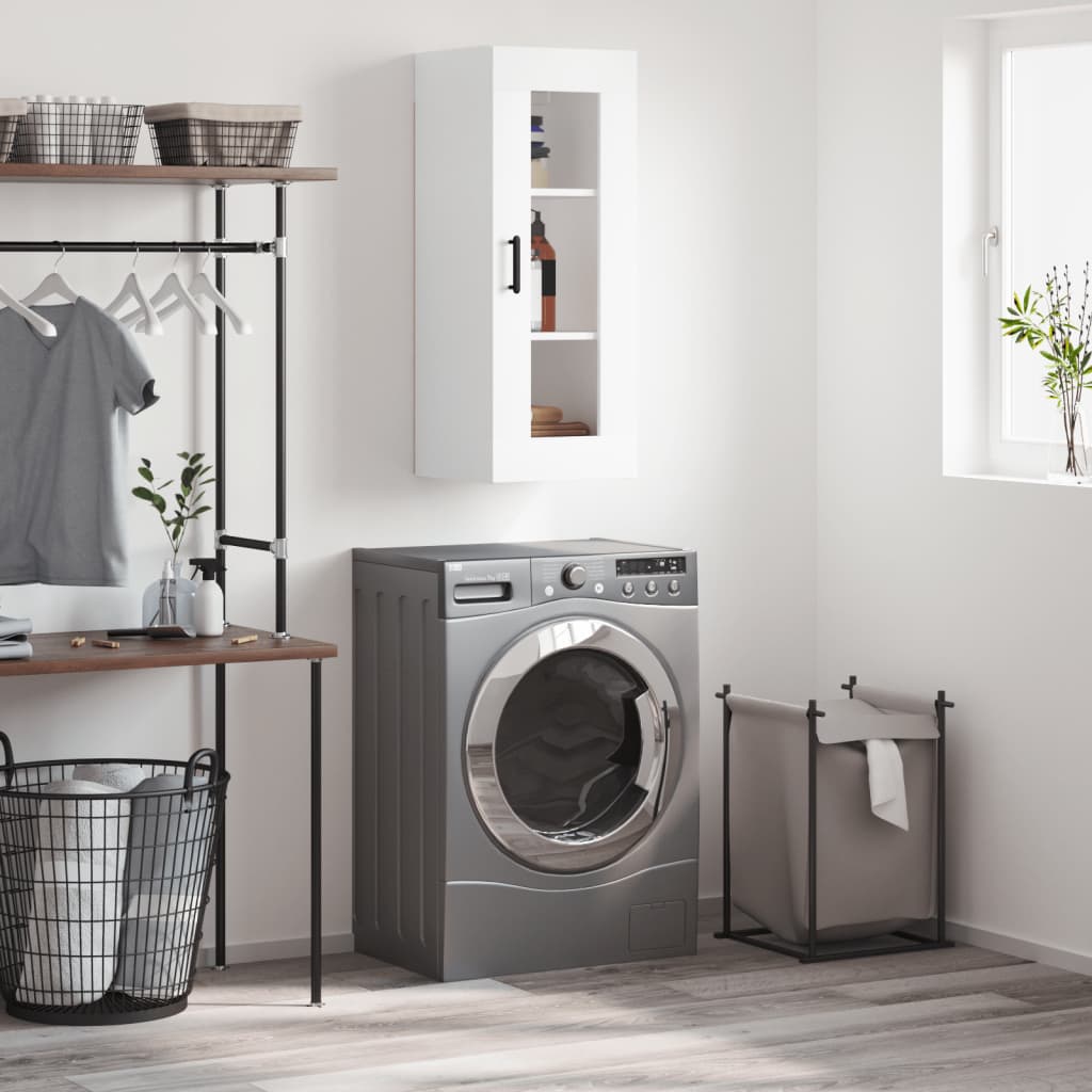 Wall Mounted Cabinet White 34,5x34x90 cm