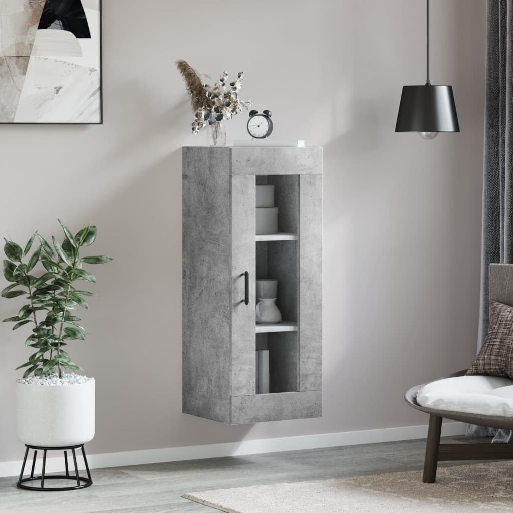 Wall Mounted Cabinet Concrete Grey 34,5x34x90 cm