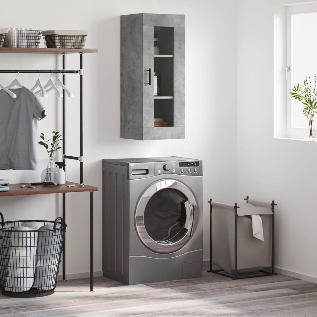 Wall Mounted Cabinet Concrete Grey 34,5x34x90 cm