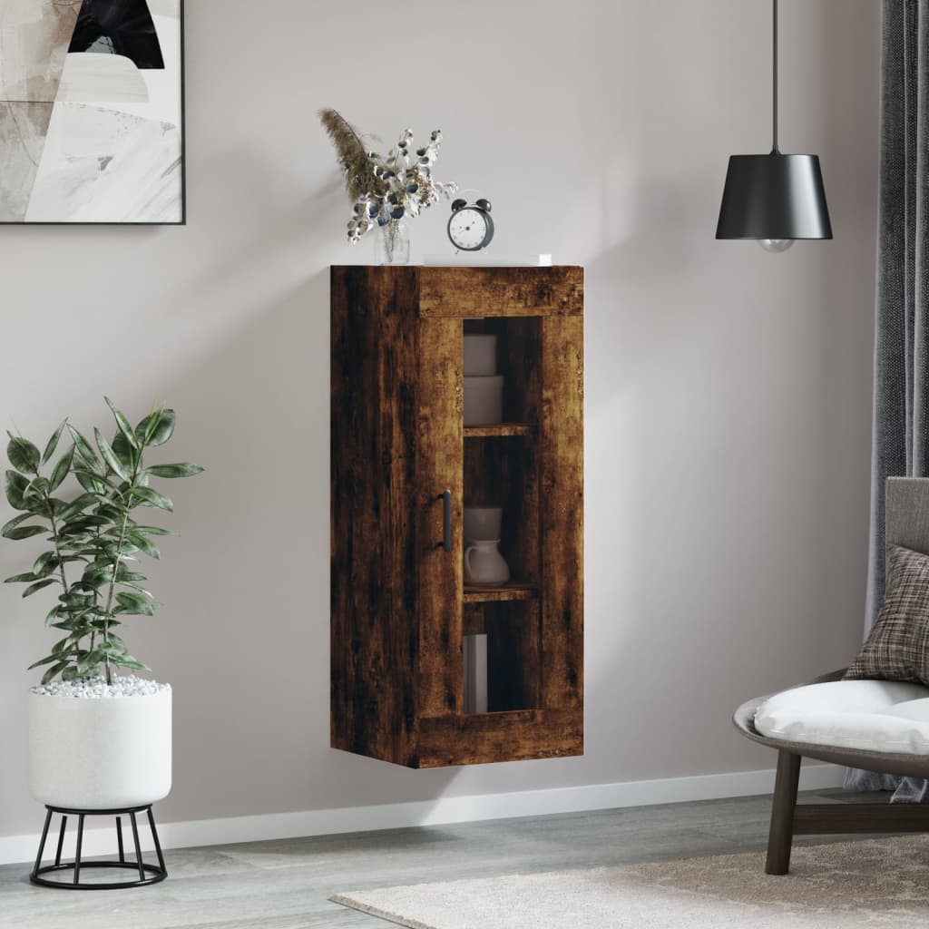 Wall Mounted Cabinet Smoked Oak 34,5x34x90 cm