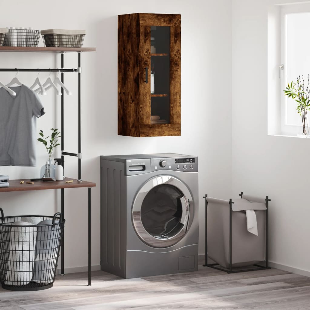 Wall Mounted Cabinet Smoked Oak 34,5x34x90 cm