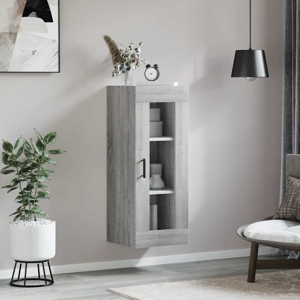 Wall Mounted Cabinet Grey Sonoma 34,5x34x90 cm