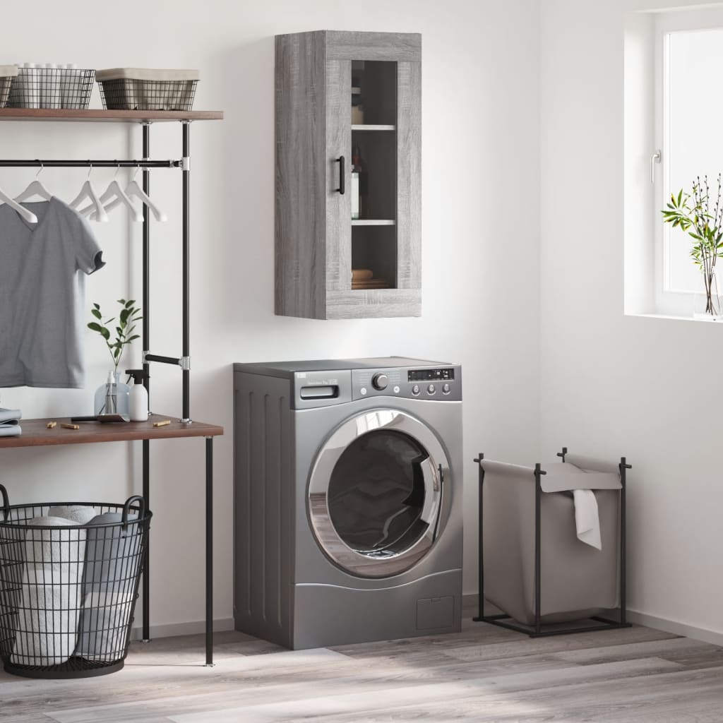 Wall Mounted Cabinet Grey Sonoma 34,5x34x90 cm
