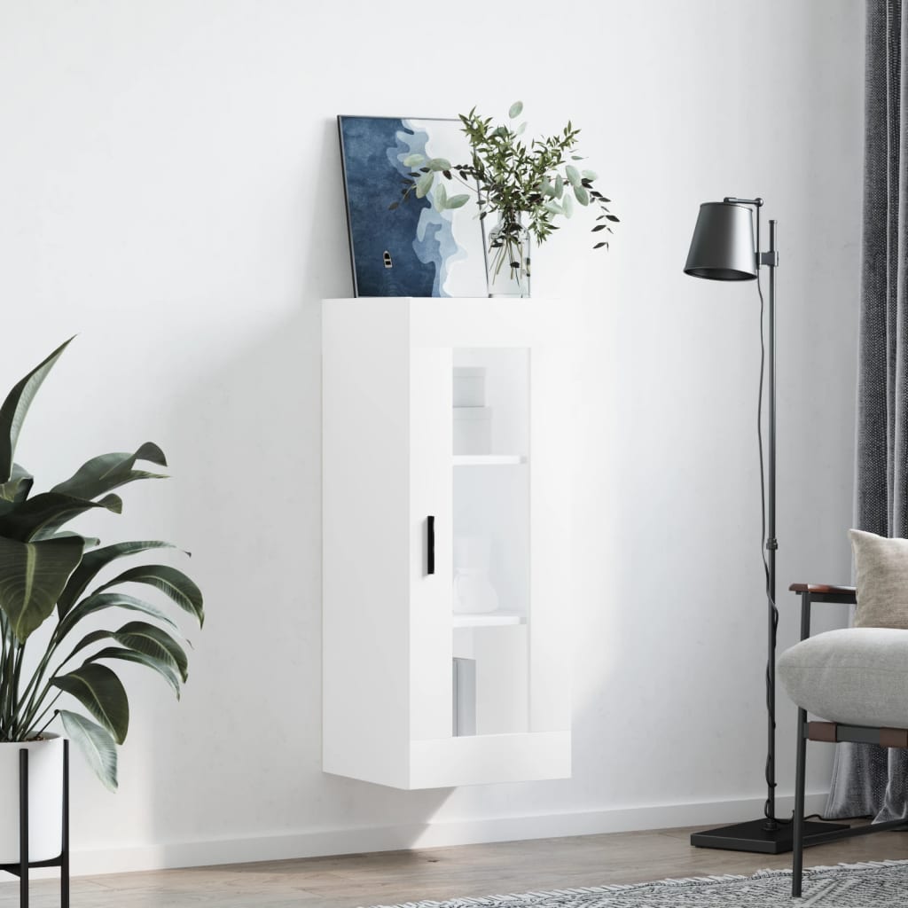 Wall Mounted Cabinet White 34,5x34x90 cm