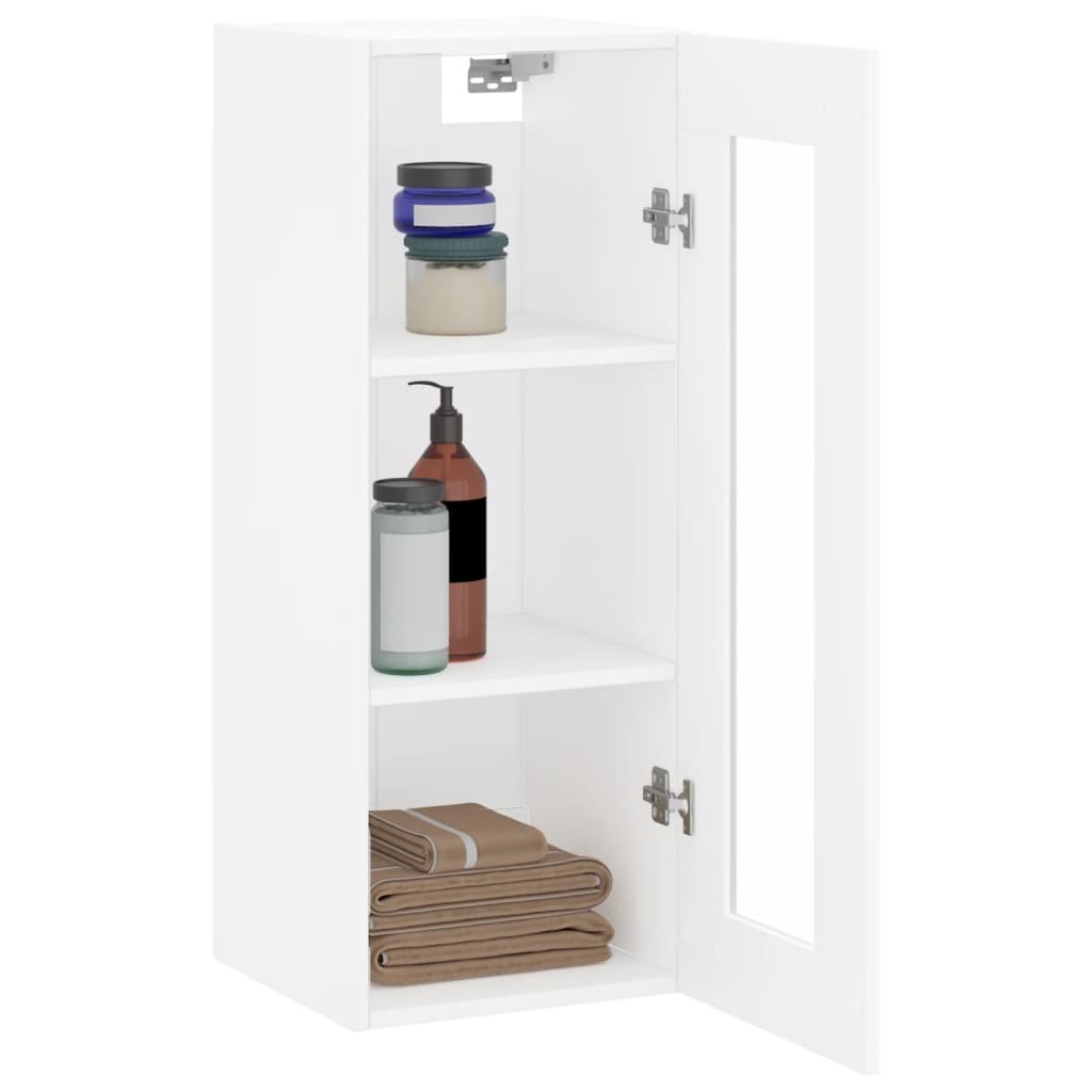 Wall Mounted Cabinet White 34,5x34x90 cm