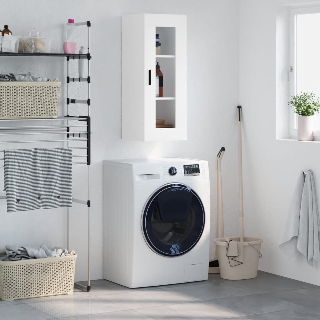 Wall Mounted Cabinet White 34,5x34x90 cm