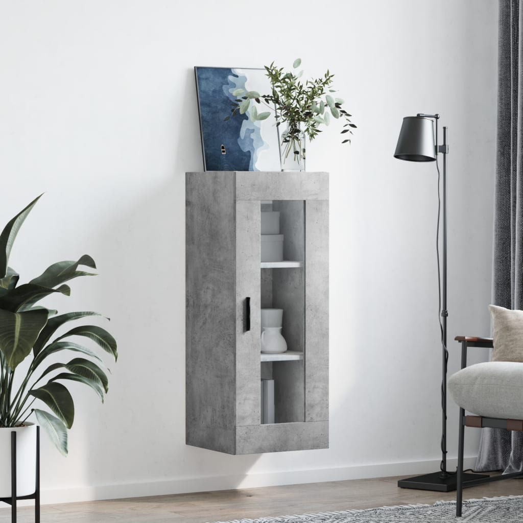 Wall Mounted Cabinet Concrete Grey 34,5x34x90 cm